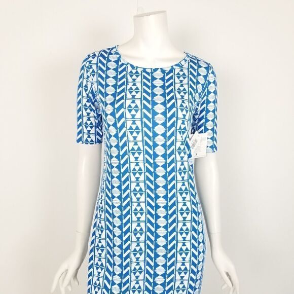 NWT Lularoe Blue & White Julia Dress Size Small - Picture 2 of 6